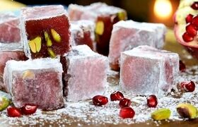 لوکوم انار ؛ شیرینی اصیل و خوش‌رنگ ترکی ویژه یلدا