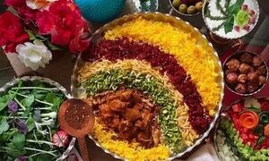 مرصع پلو یلدایی؛ شاه پلو با شکوه شب چله