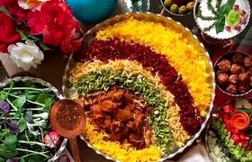 مرصع پلو یلدایی؛ شاه پلو با شکوه شب چله