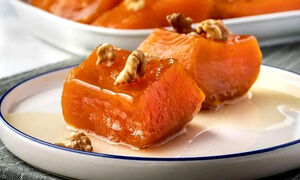  طرز تهیه یک دسر پاییزی متفاوت و خوشمزه با کدو حلوایی و گردو