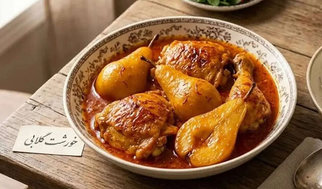 طرز تهیه خورشت گلابی با مرغ؛ خوش‌عطر و مجلسی