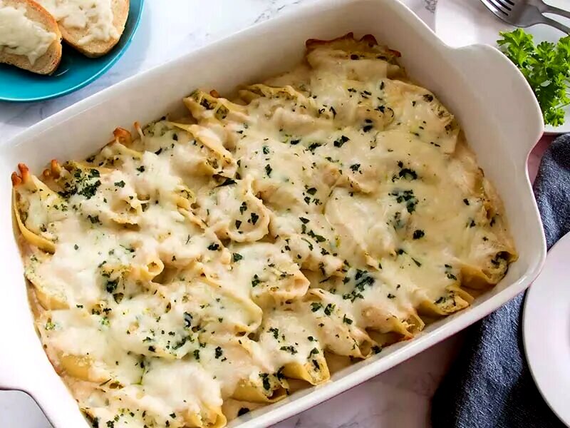 طرز تهیه جامبو شلز خامه ای ؛ یک پیش غذای مناسب برای دورهمی ها
