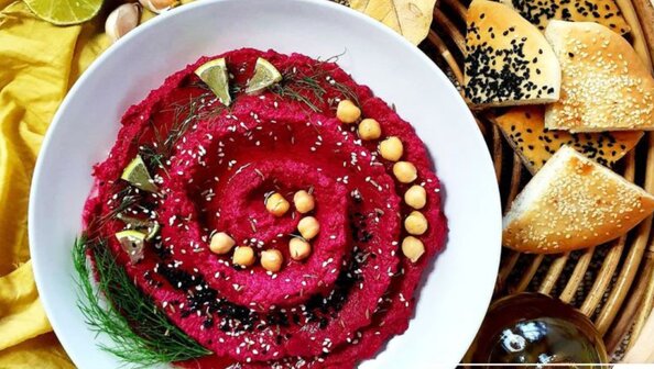 طرز تهیه هوموس لبو؛ خوشمزه و خوشرنگ