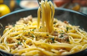 (ویدئو) طرز تهیه پاستا با تن ماهی به روش آشپز ایتالیایی