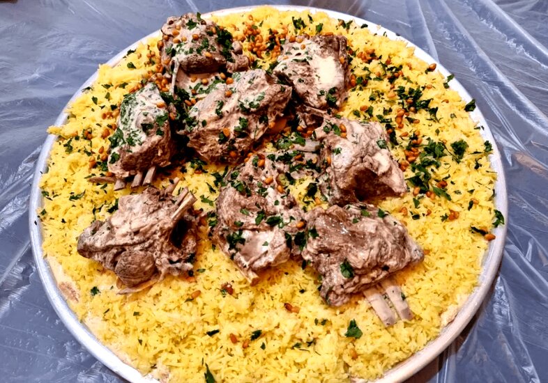 طرز تهیه چلو گوشت عربی منسف اردنی