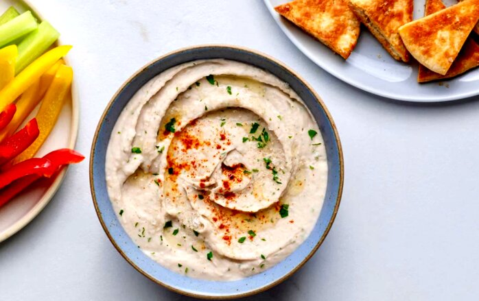 طرز تهیه دیپ لوبیا سفید؛ یک پیش غذای سالم و خوشمزه
