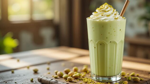 طرز تهیه میلک شیک پسته خوشمزه و مقوی