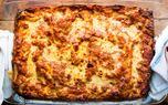 طرز تهیه لازانیا با پنیر گودا و سس مخصوص بوقلمون