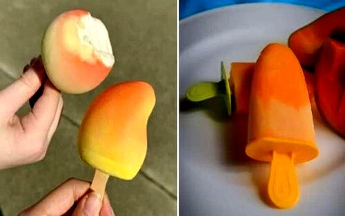 آموزش درست کردن بستنی سه ‌بعدی انبه در خانه