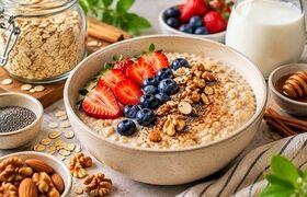 اوتمیل رژیمی با موز، شیر و دانه چیا؛ برای آنهایی که به دنبال لاغری اند