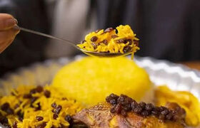طرز تهیه کشمش پلو یا ممیج پلا اصیل مازندرانی