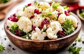 طرز تهیه سالاد انار و گل کلم محبوب زمستانی