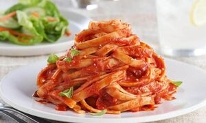 پاستا فتوچینی با سس گوجه ، سیر و فلفل کبابی + روش تهیه
